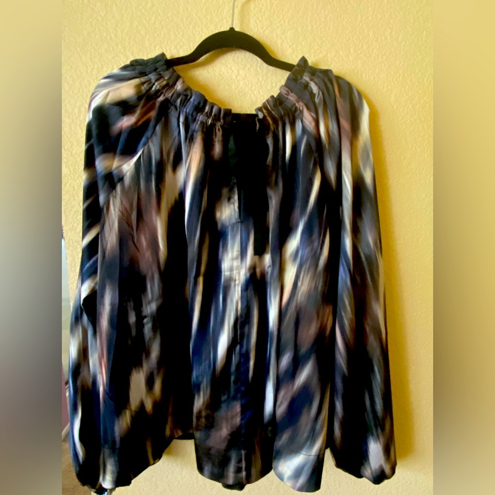 H&M long sleeve silky shirts, tie at the neck in the back, never worn.
